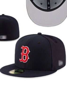 New Era Navy Red Boston 'B' Fitted Cap
